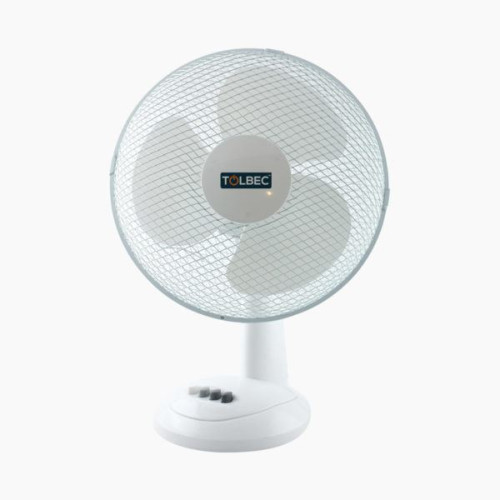 Tolbec Desk Fan - 12" - White