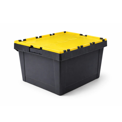 Stackable Storage Box &acirc; Black with Yellow Lid &acirc; 60 Litre