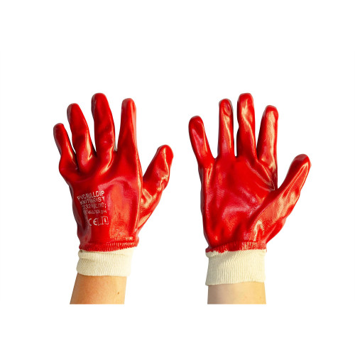 Scudo PVC Knitwrist Glove - Red