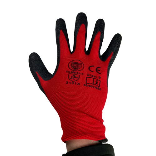 Scudo Cut Level 1 - Latex Grip Glove - Red